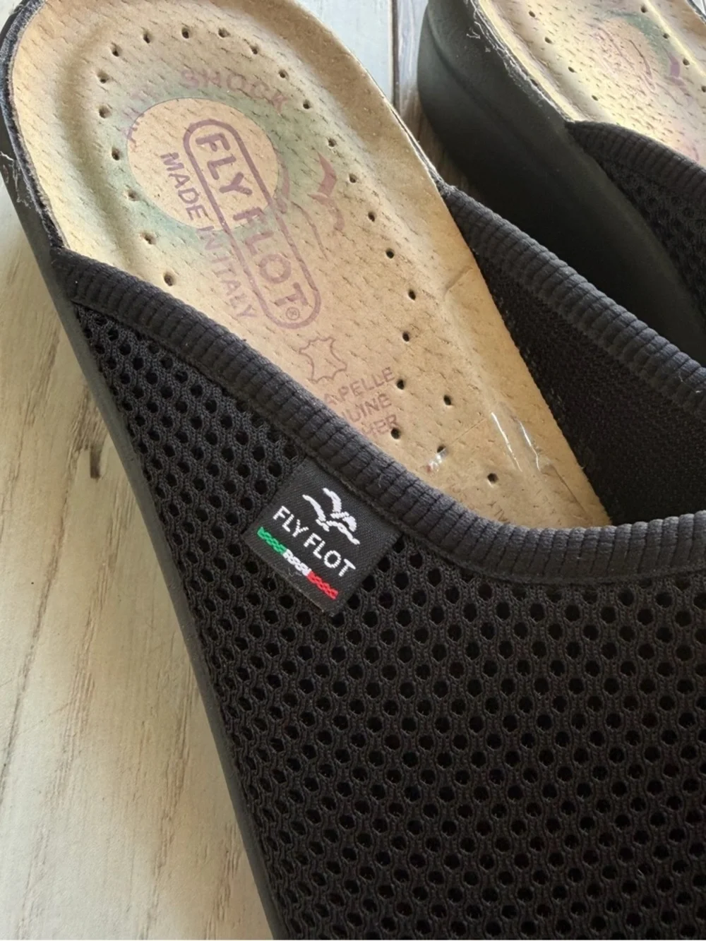 Vionic Black Mesh Slip-On Clog Mules - Picture 2 of 5